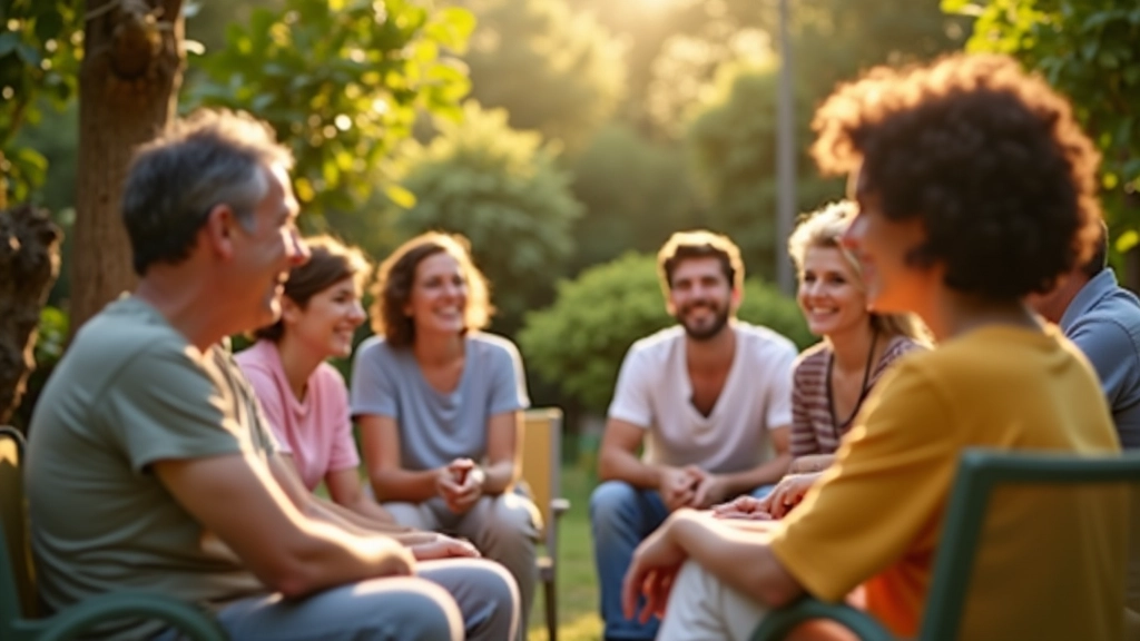 Comunità di persone che si supportano a vicenda in un ambiente mediterraneo