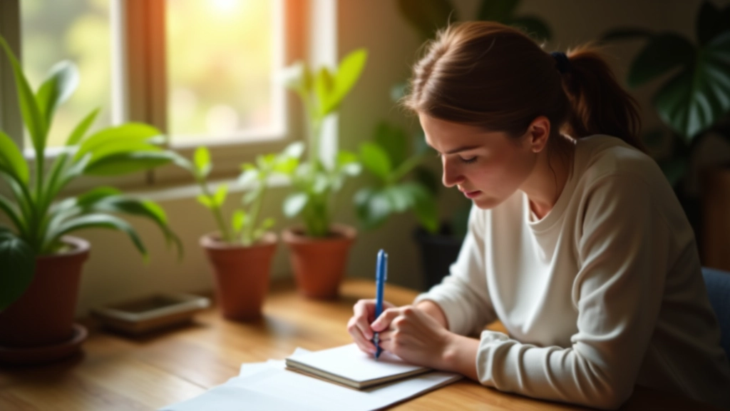 Persona che pratica la ristrutturazione cognitiva scrivendo le proprie riflessioni in un journal