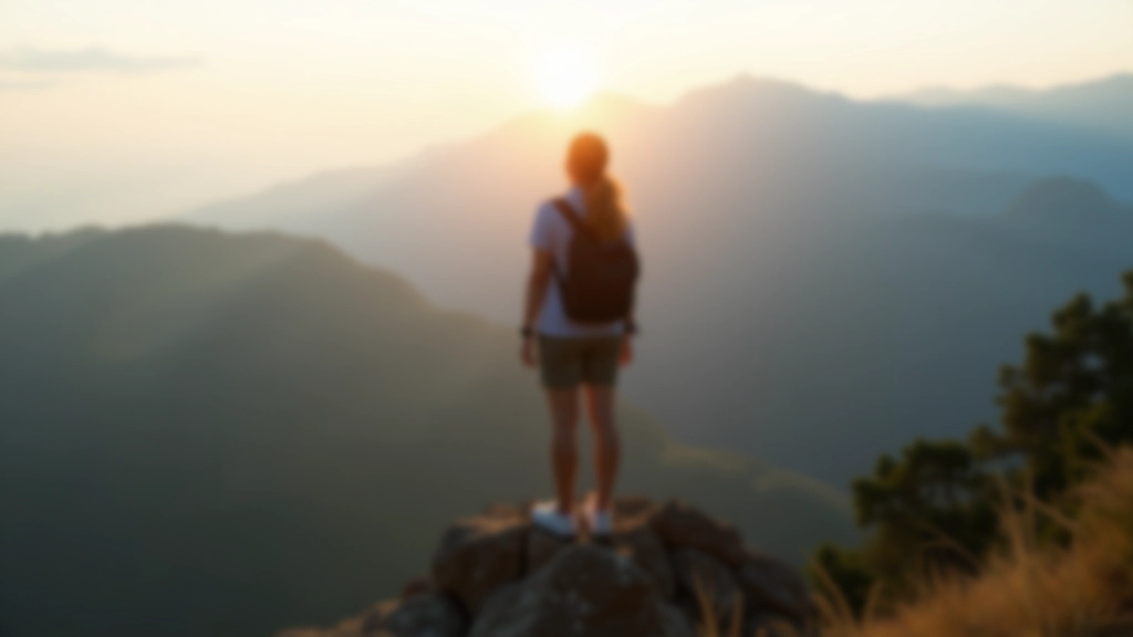 Persona che osserva tramonto dalla montagna, riflettendo sulla crescita personale e il superamento delle sfide