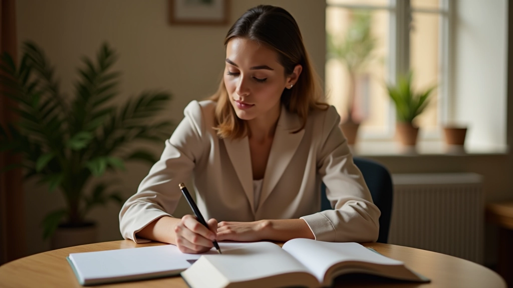 Persona che scrive in un journal durante una sessione di coaching